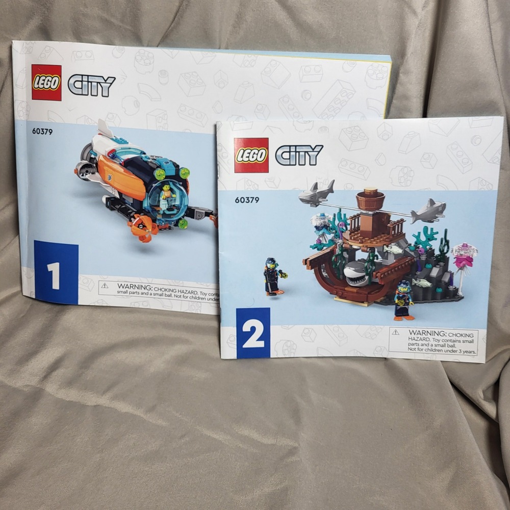 LEGO City 60379 Deep-Sea Explorer Submarine Instruction Manuals Booklets 1 and 2